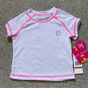 Pink Platinum Short Sleeve Rash Guard Swim Shirt Size 2T